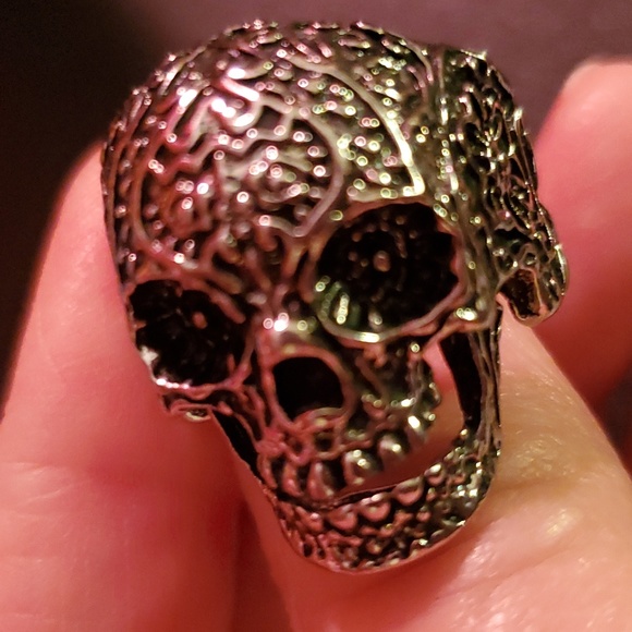 Sugar Skull Ring sz 10 - Picture 3 of 5